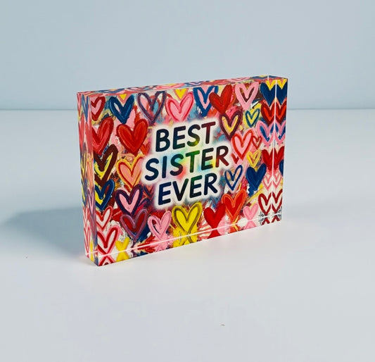 Best Sister Ever Crystal Block