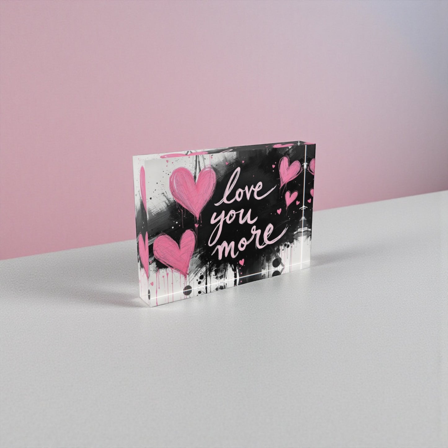 Love You More Crystal Block