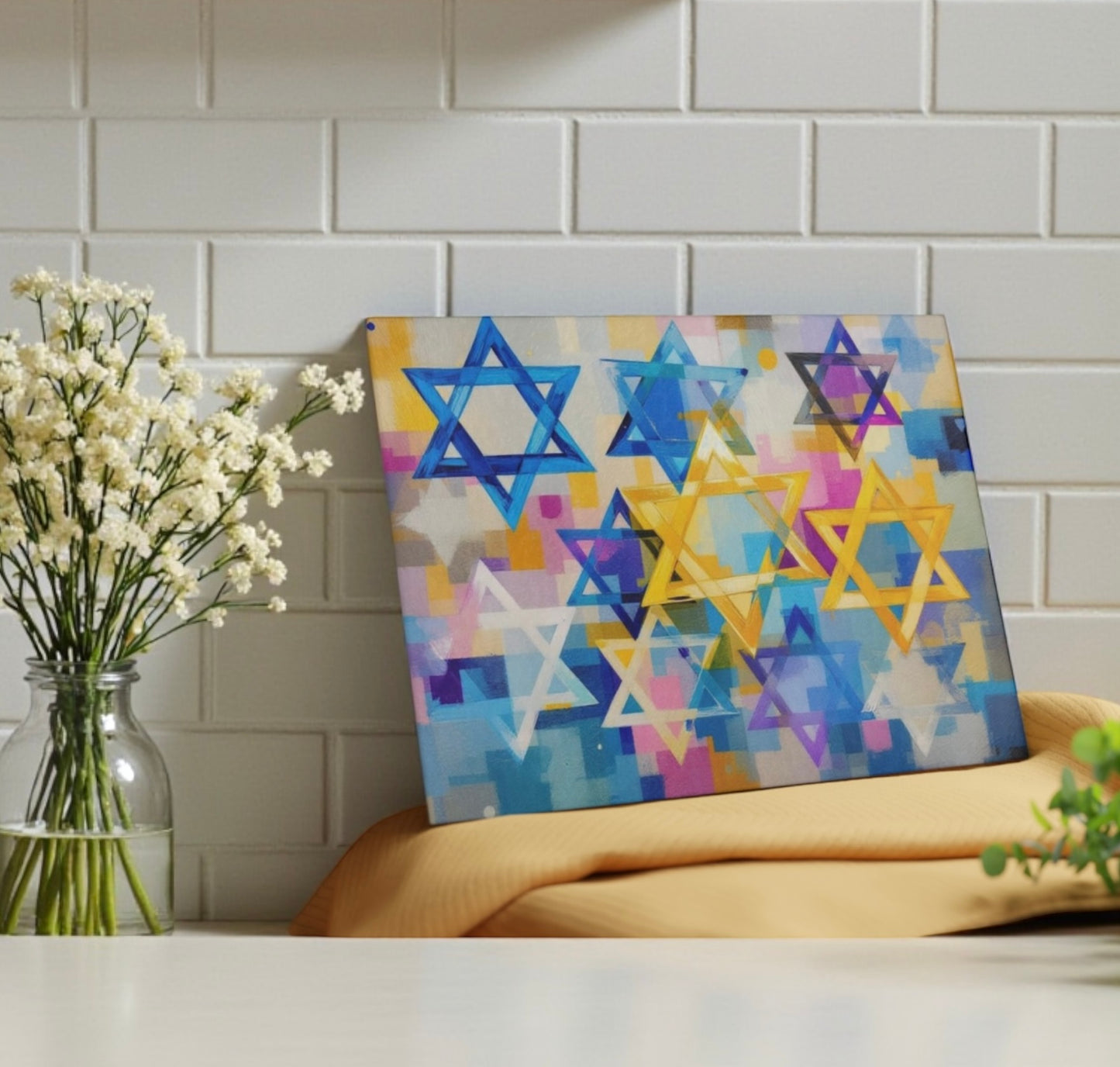 Star Of David Candle Board Cutting Board