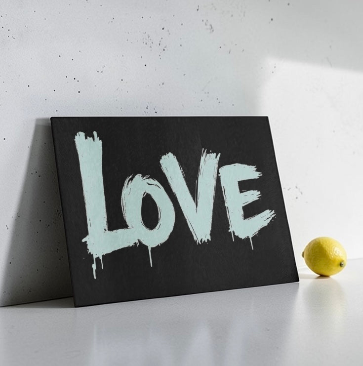 Love Black And White Cutting Board