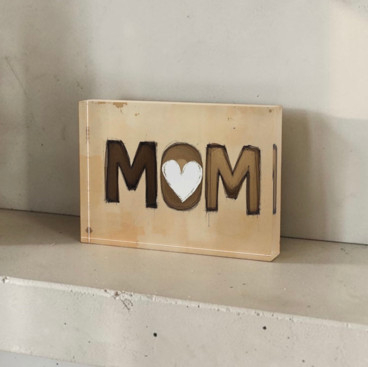 MOM ❤️Crystal Block Table Decor