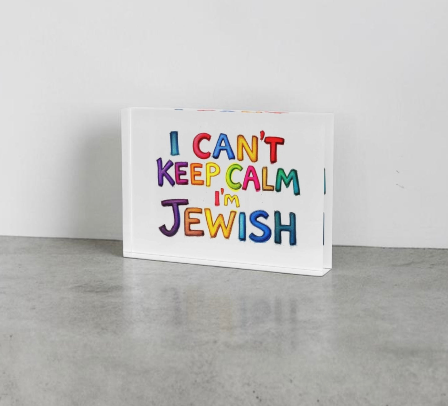 I Can’t Keep Calm I’m Jewish Crystal Block Table Decor
