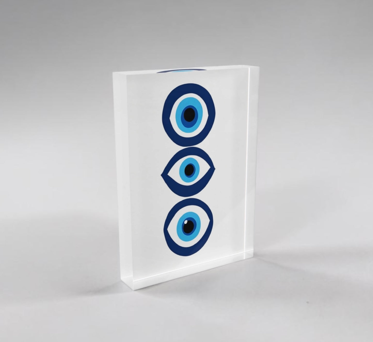 Evil Eye Good Luck Crystal Block Table Decor