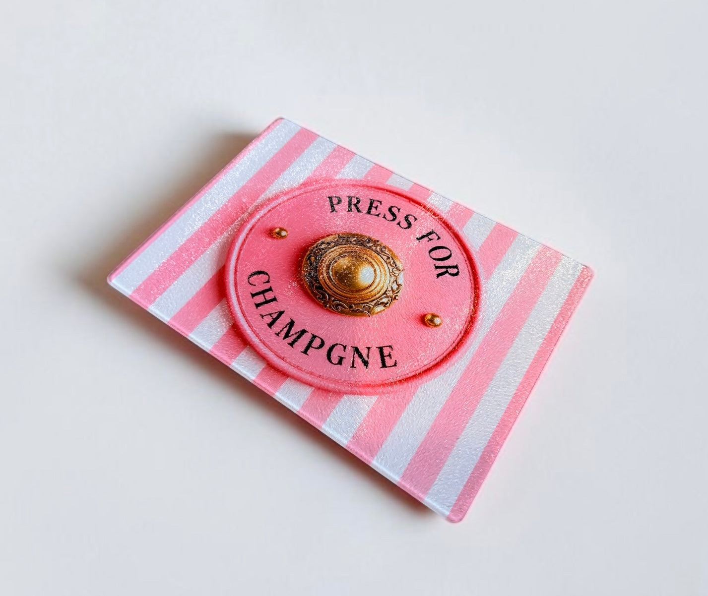 Press For Champagne Cutting Board Serving Platter