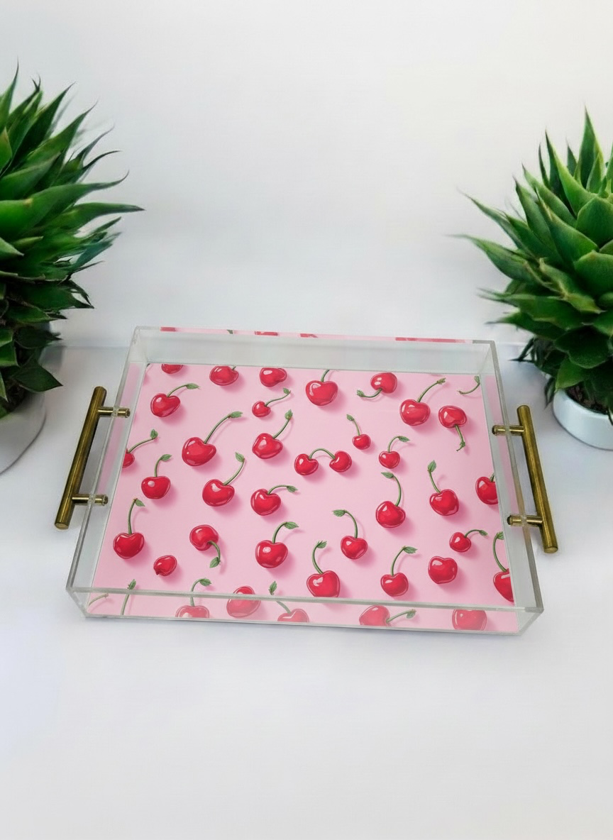 Pop Art Cherries Acrylic Tray