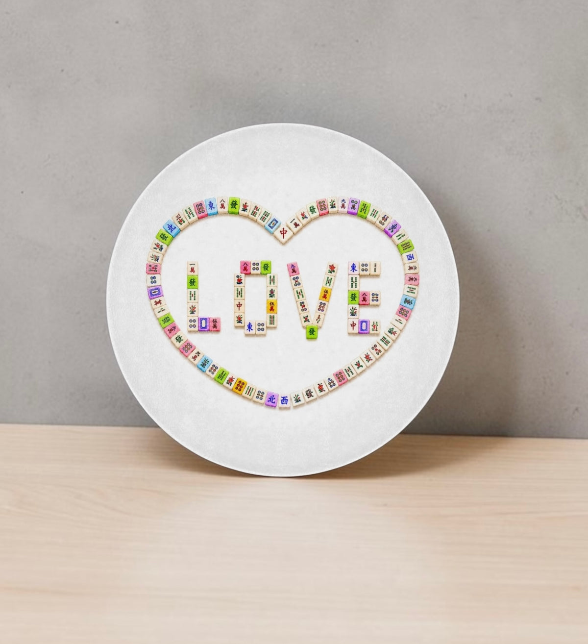 LOVE Mahjong Cutting Board Serving Platter