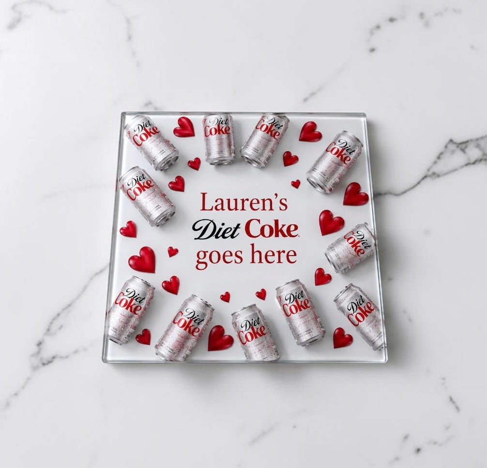 Personalized custom Diet Coke, lover coaster