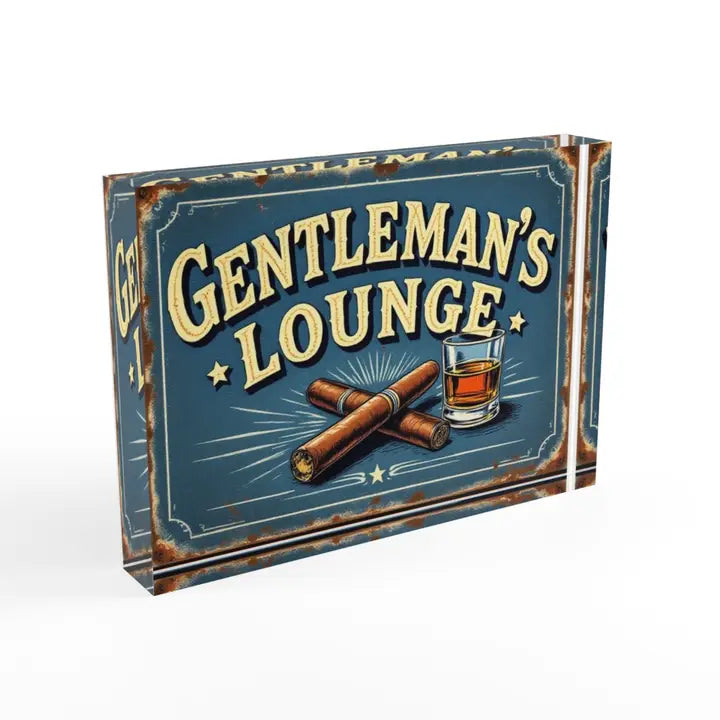 Gentlemen’s Lounge Father’s Day Crystal Block Table Decor