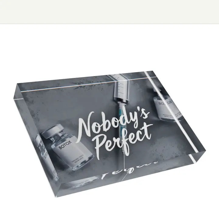 Nobody’s Perfect Block Paperweight Table Decor