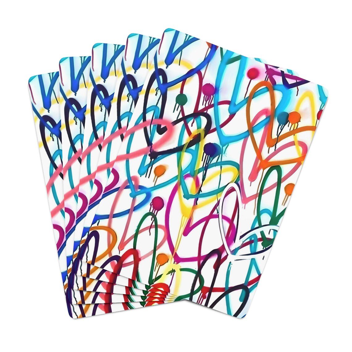 Gorgeous Graffiti Hearts Canasta Game Player Cards