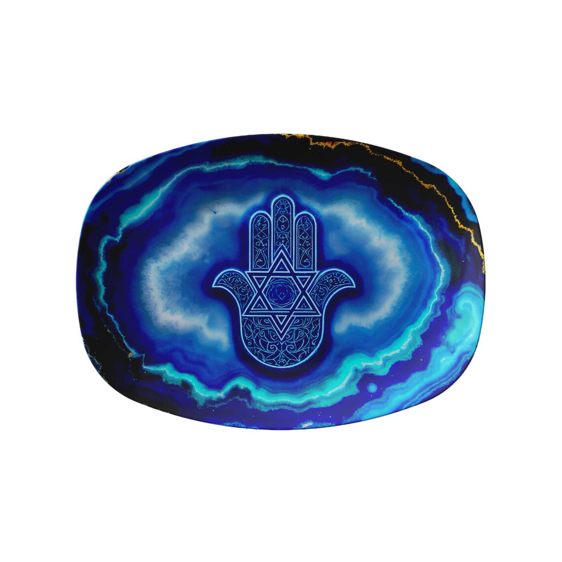 Hamsa Star Of David Judaica Art Serving Platter