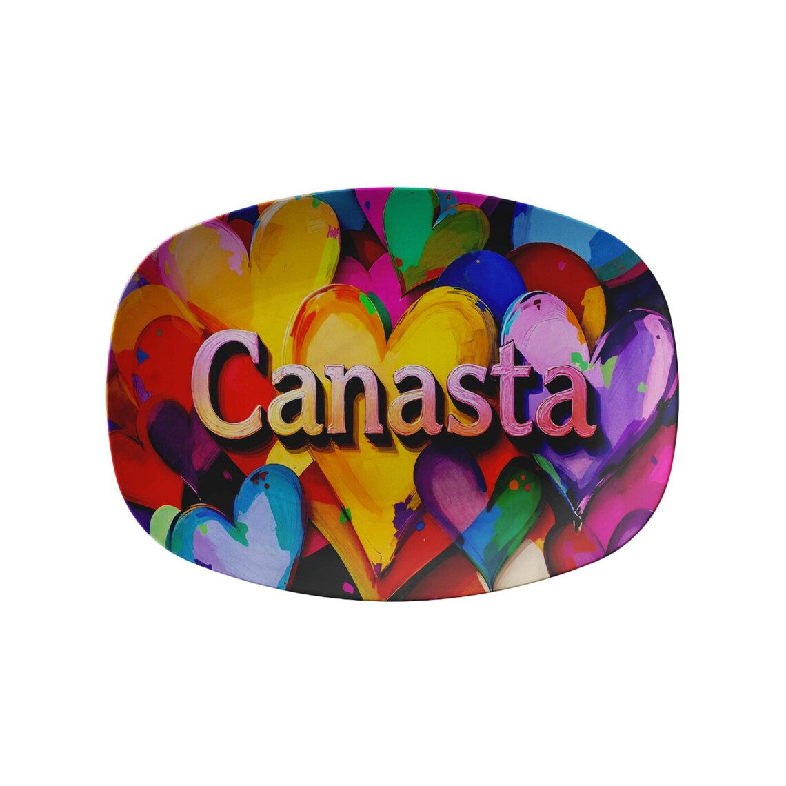 Canasta Hearts Art Serving Platter
