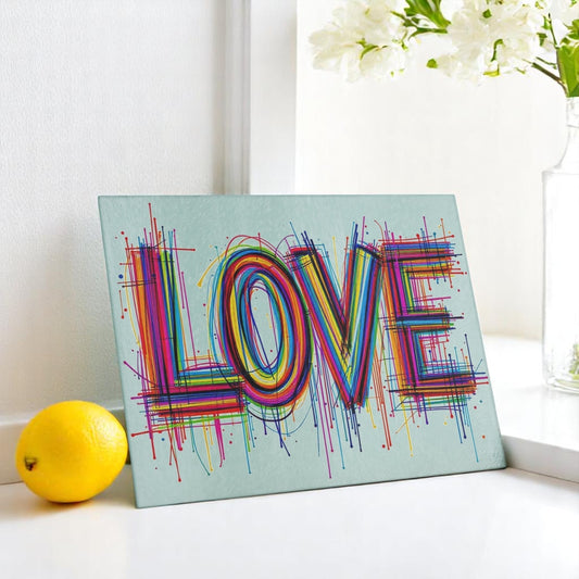 Abstract LOVE Art Cutting Board Charcuterie Board