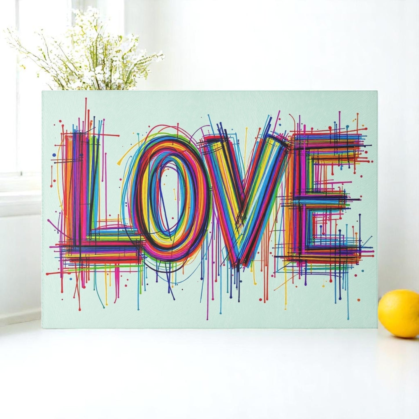 Abstract LOVE Art Cutting Board Charcuterie Board