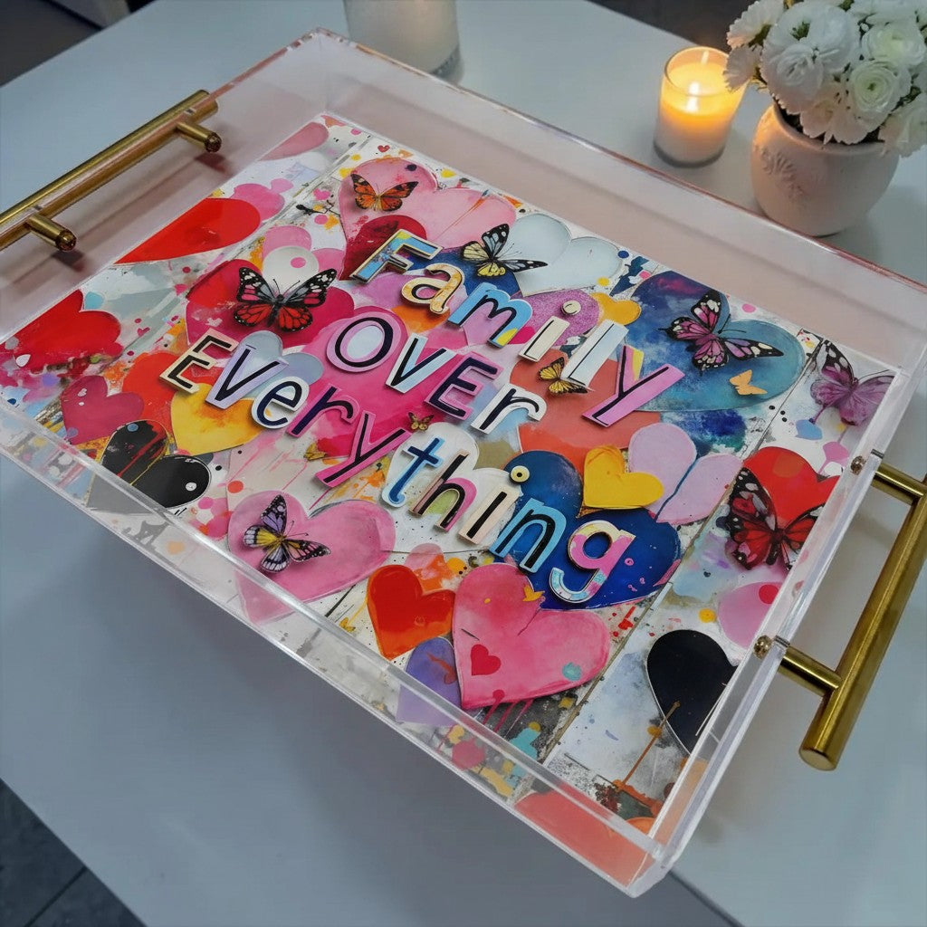 Family Over Everything Acrylic Tray