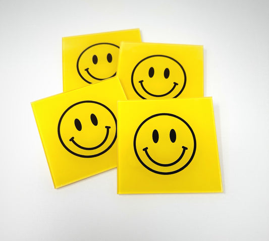 Happy Face Set Of 4 Smiley Coasters