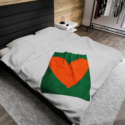 College University Colors Miami Graffiti Heart I Love You Throw Blanket Velveteen Plush Blanket College Dorm Bedroom Decor New Home
