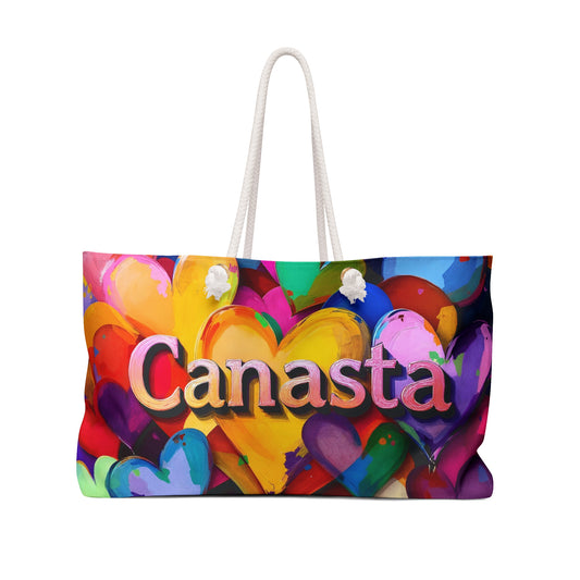 Canasta Art  Tote Bag Travel Bag  Weekender Bag