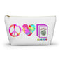 Peace Love Mahjong Tile Bag  Cosmetic Makeup Case Accessory Pouch