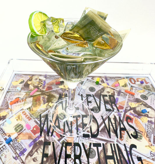 Money  Martini Glass
