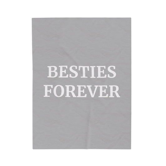 Modern BESTIES FOREVER Best Friend  Throw Blanket Velveteen Plush Blanket