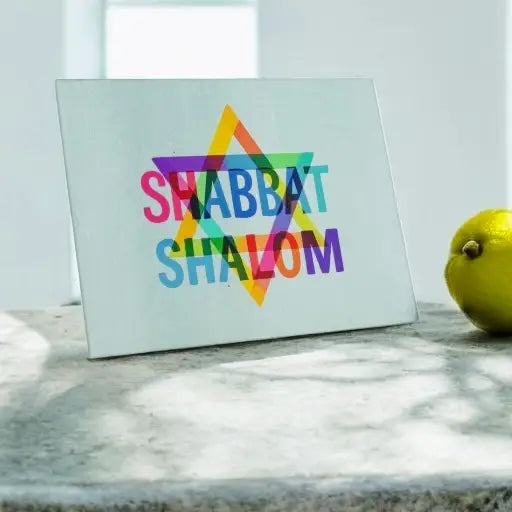 Shabbat Shalom Judaica   Art Cutting Board Charcuterie Board Candle Board