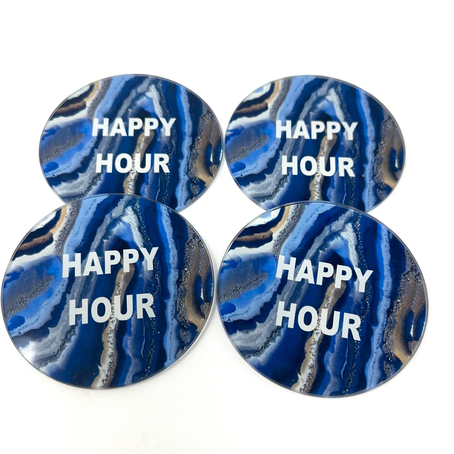 Happy Hour Agate Coaster Set