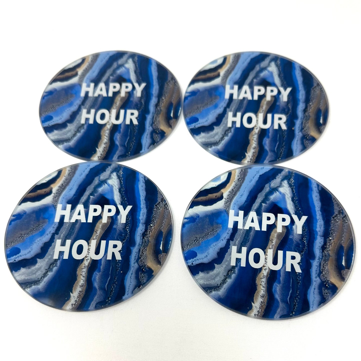 Happy Hour Agate Coaster Set