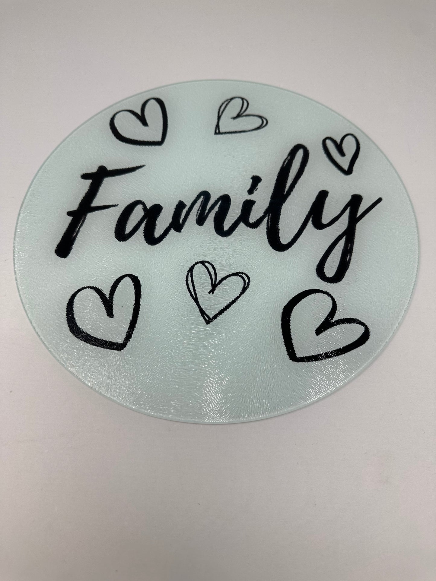 Family Hearts Cutting Board Charcuterie Board