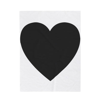 Modern Black Heart I Love You Throw Blanket Velveteen Plush Blanket