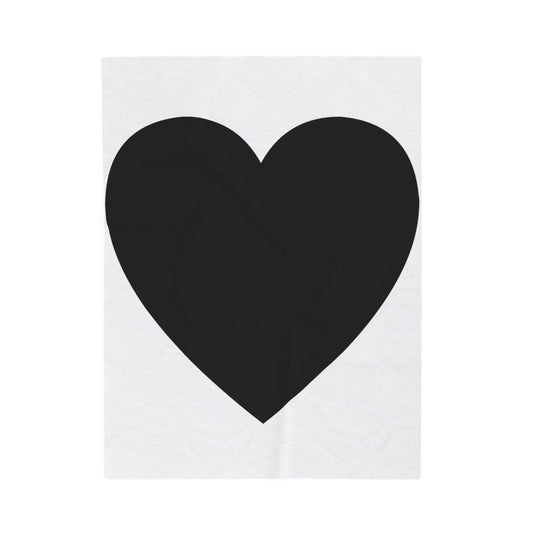 Modern Black Heart I Love You Throw Blanket Velveteen Plush Blanket