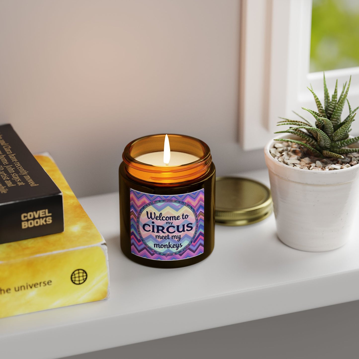 Welcome To My Circus Meet My Monkeys  Scented Candle (4oz, 9oz)