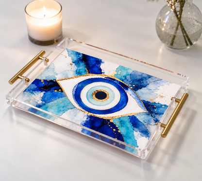 Evil Eye Art Acrylic Tray