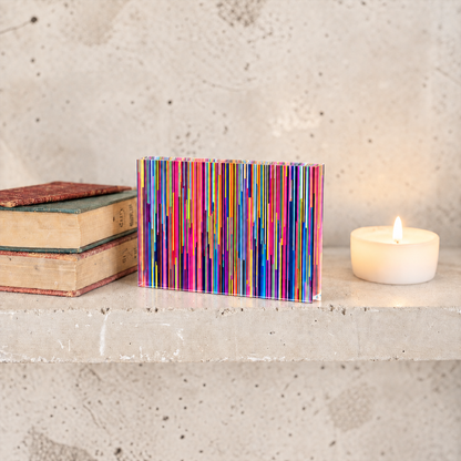 Colorful Abstract  Art Crystal Block Table Decor