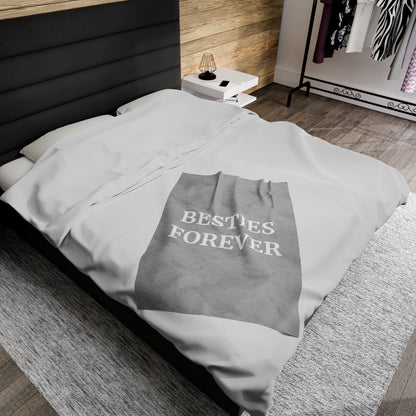 Modern BESTIES FOREVER Best Friend  Throw Blanket Velveteen Plush Blanket