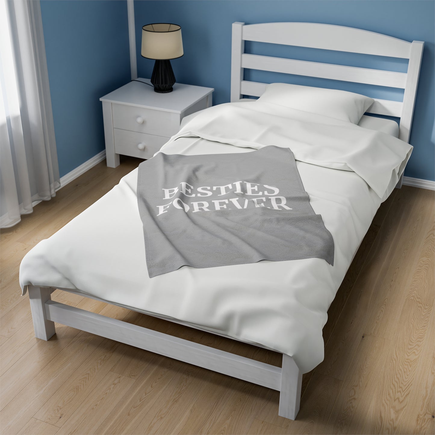 Modern BESTIES FOREVER Best Friend  Throw Blanket Velveteen Plush Blanket