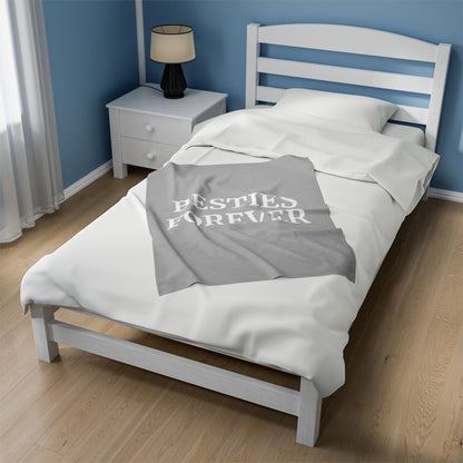 Modern BESTIES FOREVER Best Friend  Throw Blanket Velveteen Plush Blanket