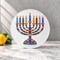 Gems Menorah Hanukkah Candle Board Serving Platter