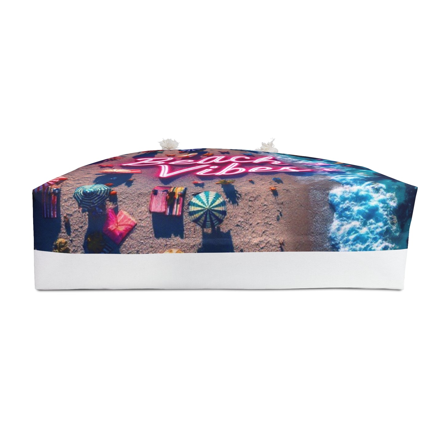 Beach Vibes Neon Art  Tote Beach Bag Honeymoon Travel Bag Weekender Bag