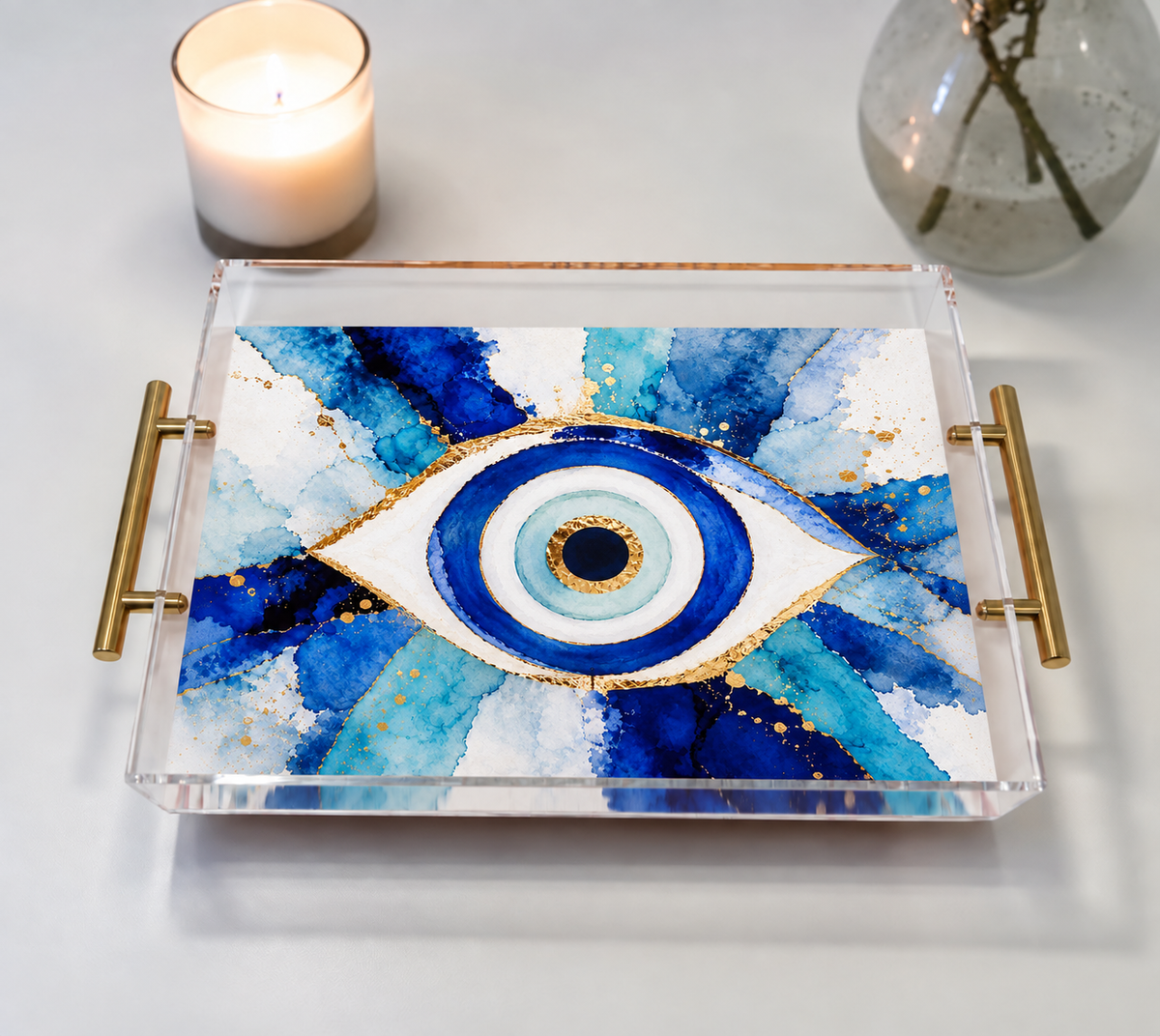 Evil Eye Art Acrylic Tray