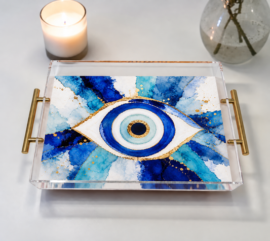 Evil Eye Art Acrylic Tray