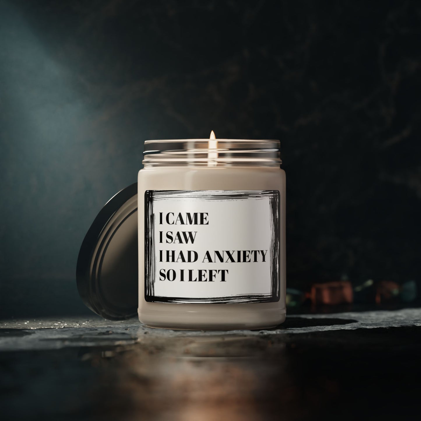 I Came I Saw I Had Anxiety SO I Left Mental Health  Funny Bathroom Scented Soy Candle, 9oz