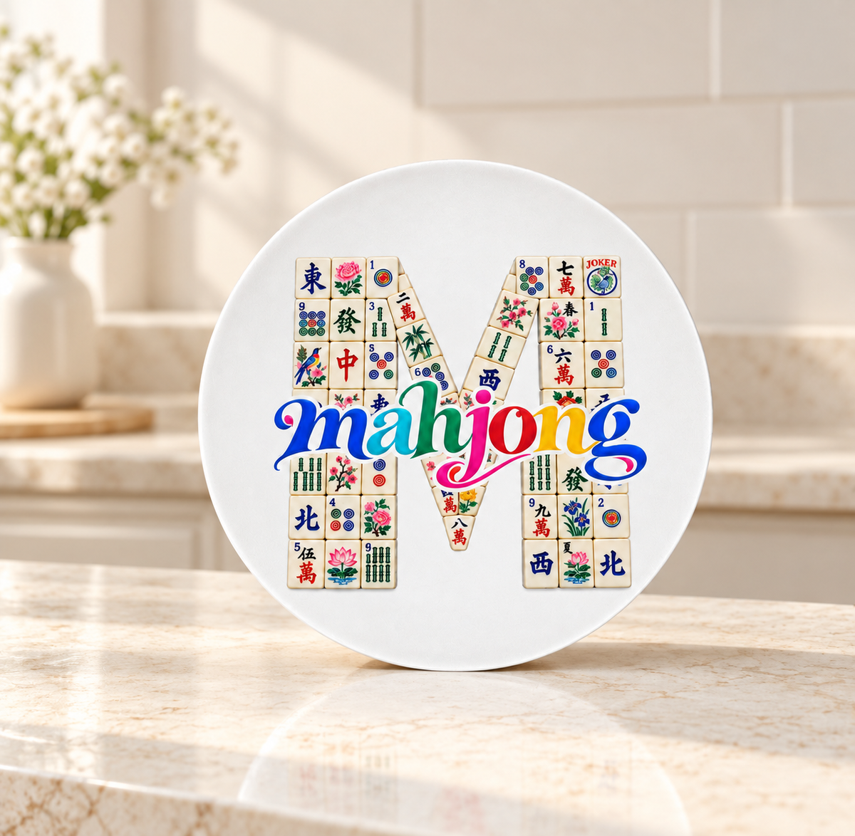 M Is For Mahjong Cutting Board Serving Platter