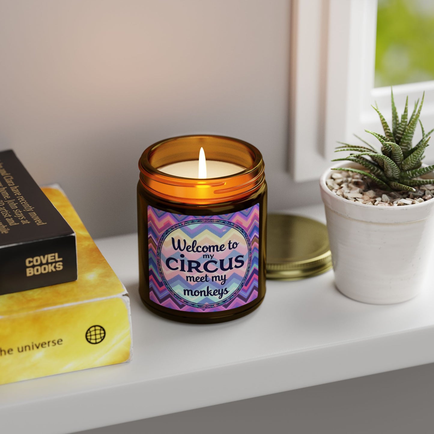Welcome To My Circus Meet My Monkeys  Scented Candle (4oz, 9oz)