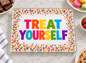 Treat Yourself Glass Cutting Board & Dessert Platter – Rainbow Sprinkle Serving Board, Cookie Platter, Hostess & Baker Gift
