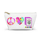 Peace Love Mahjong Tile Bag  Cosmetic Makeup Case Accessory Pouch