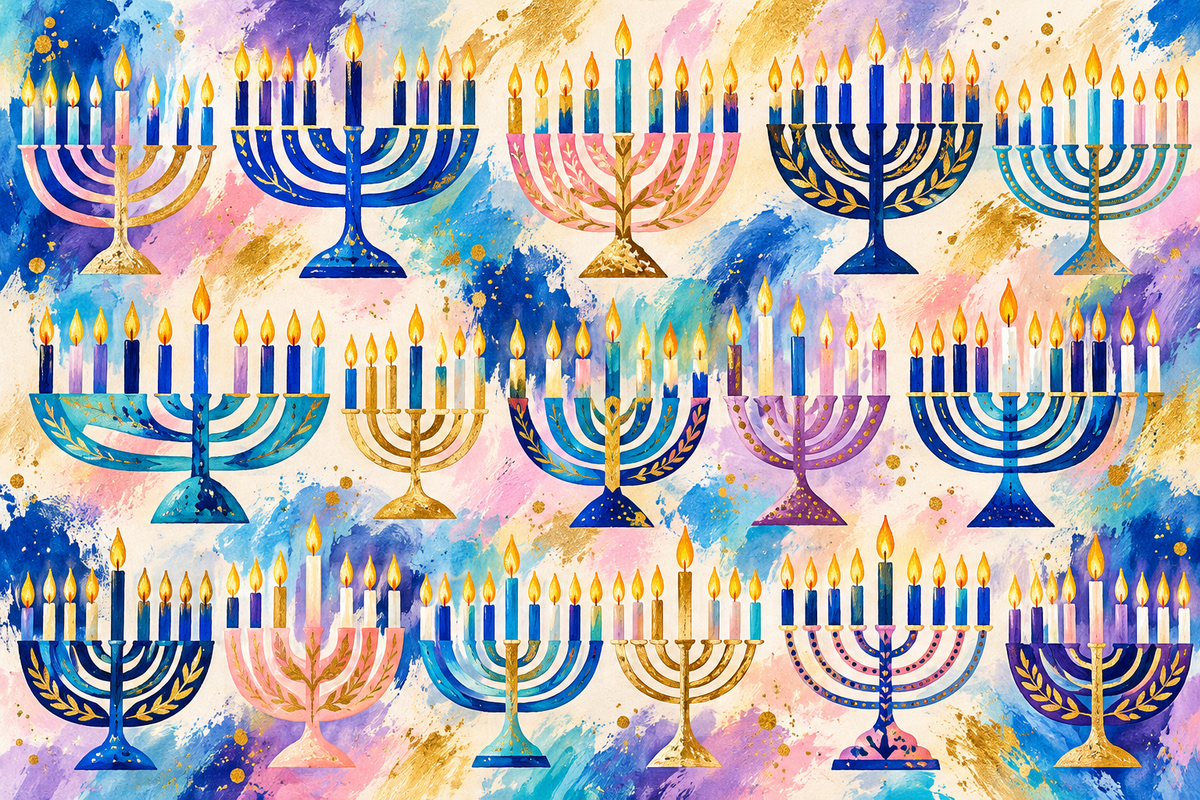 Menorah Holiday Cutting Board Serving Platter