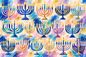 Menorah Holiday Cutting Board Serving Platter