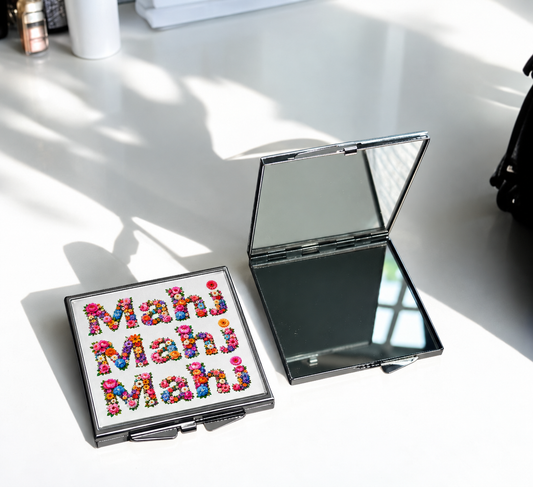 Mahj Mahjong Flowers Compact Mirror