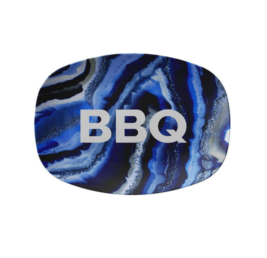 BBQ Blue Agate Serving Platter Desser Platter